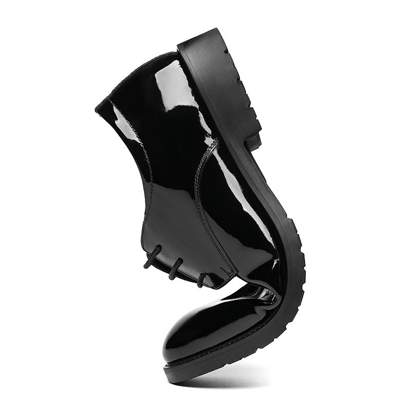 New dress leather shoes bright leather patent leather men business British style pointy wedding party performance leather men's shoes_autovado.com