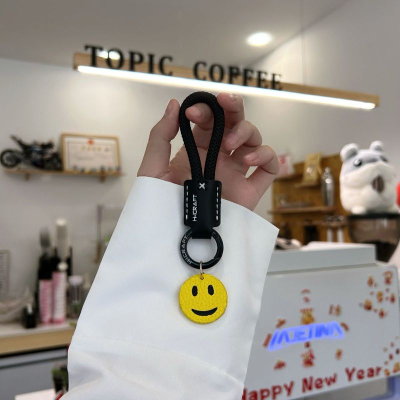 Genuine Cowhide Braided Rope Keychain Pendant High Quality Car Keychain Ring Men And Women Hand Rope School Bag Pendant_autovado.com