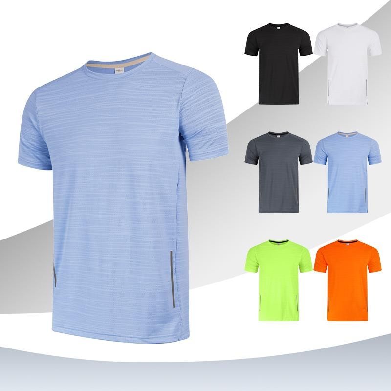 Men's Clothing Sports Polo Shirt Short-Sleeved Quick-Drying Clothing Breathable Round Neck T-Shirt Fitness Running Training Clothing _autovado.com