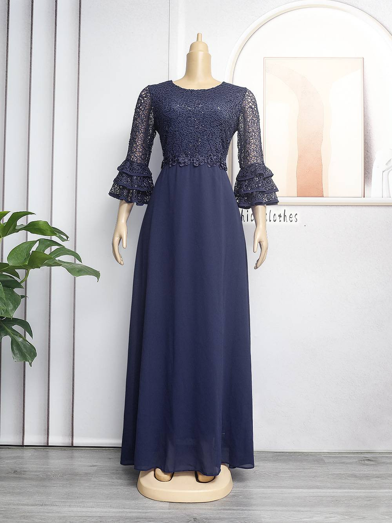 Women's large new lace heavy chiffon dress dress_autovado.com