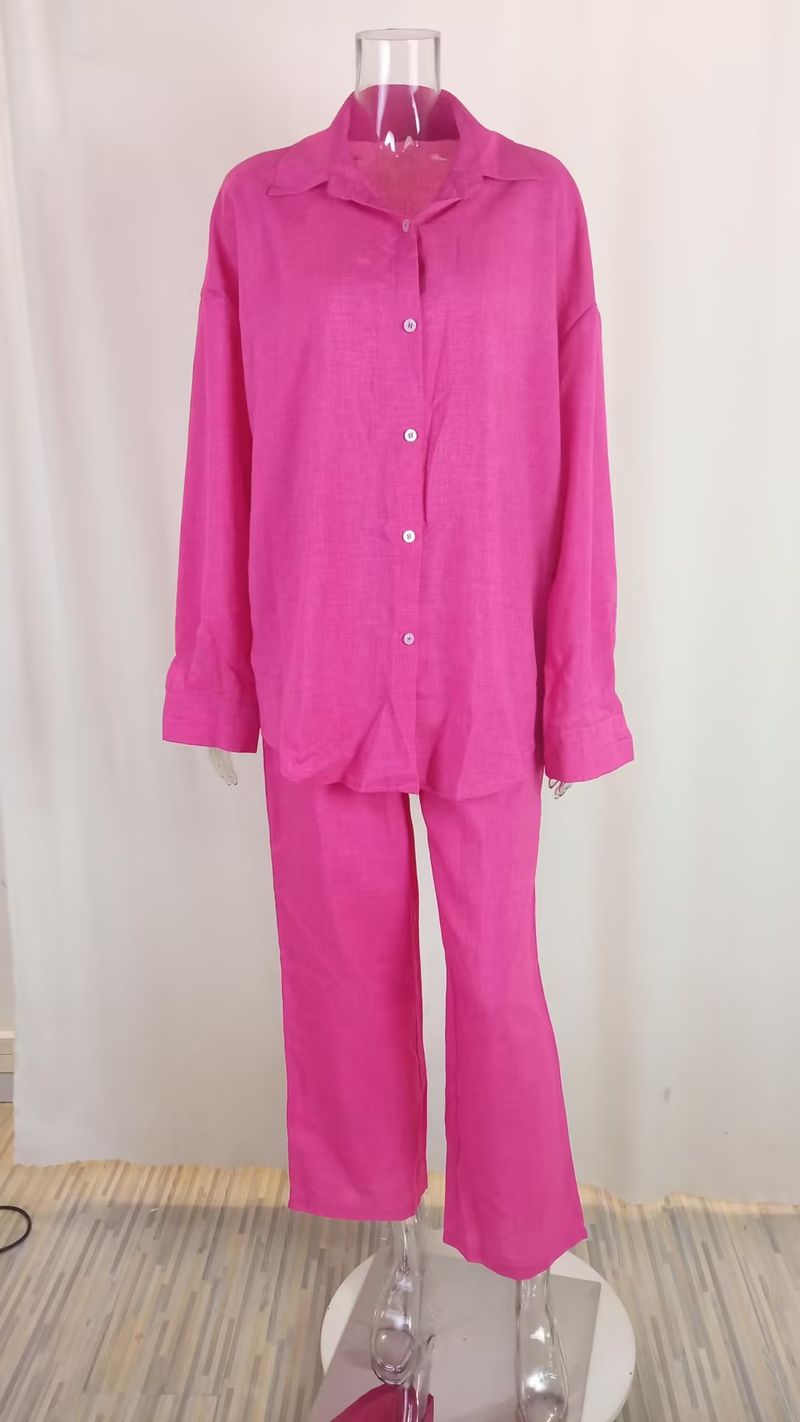Temperament Lapel Long-sleeved Shirt Lace-up Pants Fashion Casual Suit_autovado.com