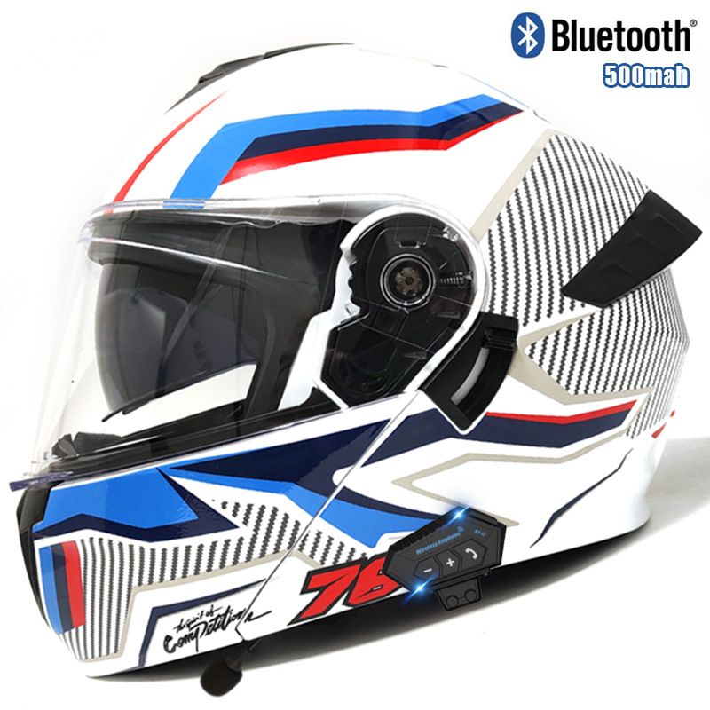 DOT & 3C Certified Modular Motorcycle Helmet – Flip-Up Full Face Helmet With Bluetooth, Dual Visor & Adjustable Ventilation For Men/Women_autovado.com