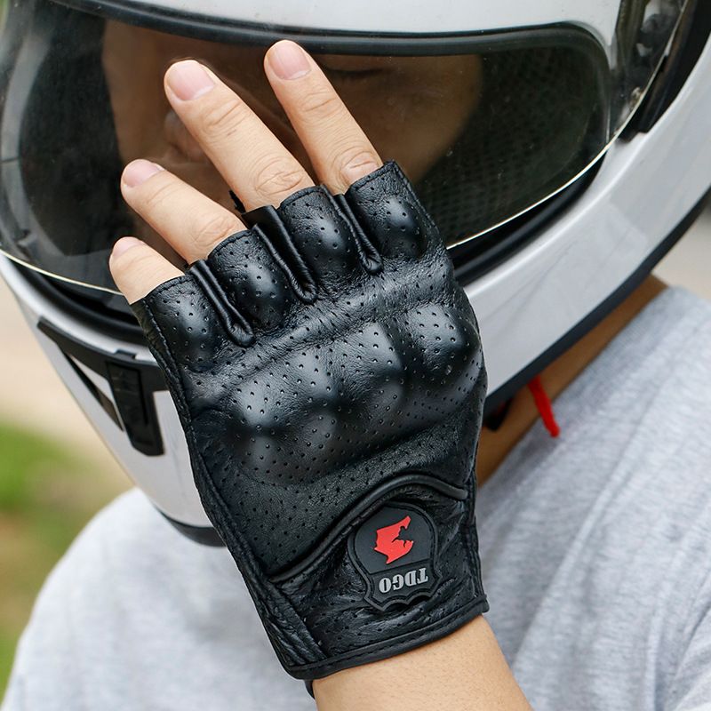 Motorcycle Gloves – Premium Cowhide & Lambskin (Half-Finger Summer / Full-Finger All-Season, Touchscreen, Anti-Slip, M/L/XL, Black/Yellow)_autovado.com