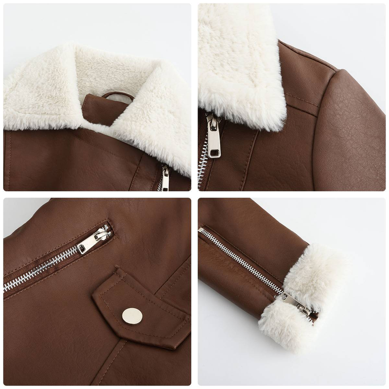New Suede women's long-sleeved warm lapel jacket European and n commuter casual jacket_autovado.com