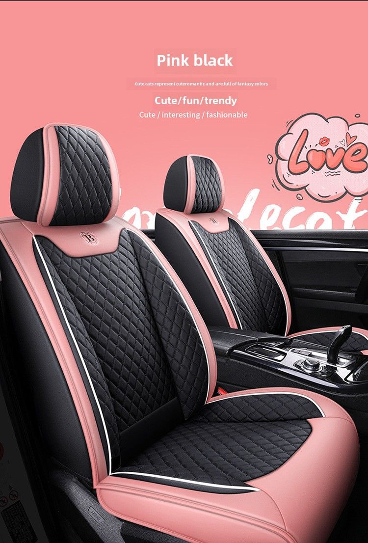 Car seat cushion four seasons universal fully surrounded cute seat cover goddess seat cushion all-inclusive car seat cover winter car interior_autovado.com