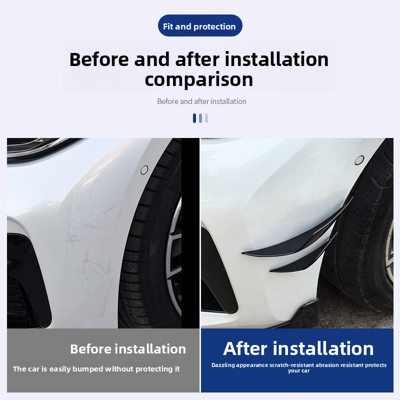 Car Accessories Modified Bumper Carbon Fiber Pattern Extended Universal Spoiler Anti-collision Strip Large Surround Wind_autovado.com