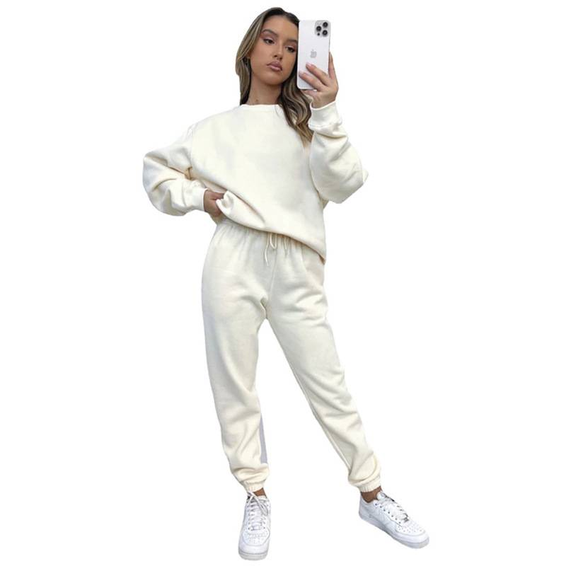fashion suits for women long-sleeved loose round neck sweatshirt casual sports trousers_autovado.com