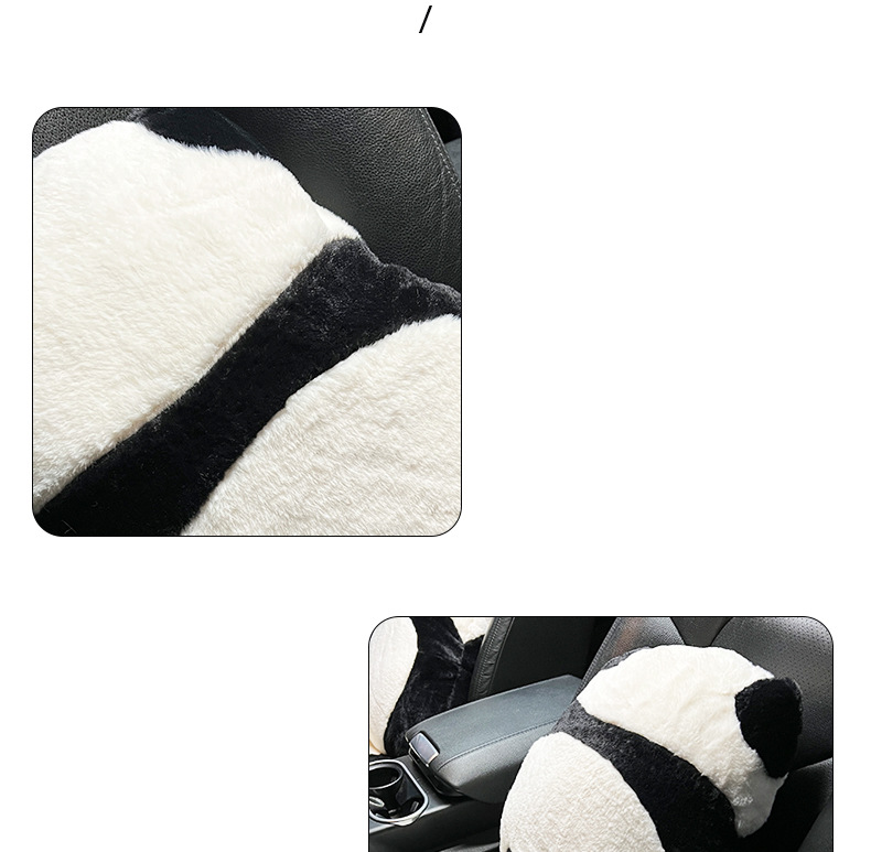 Can love Panda car waist autumnwinter plush comfortable warm car pillow pillow cartoon car cushion woman_autovado.com
