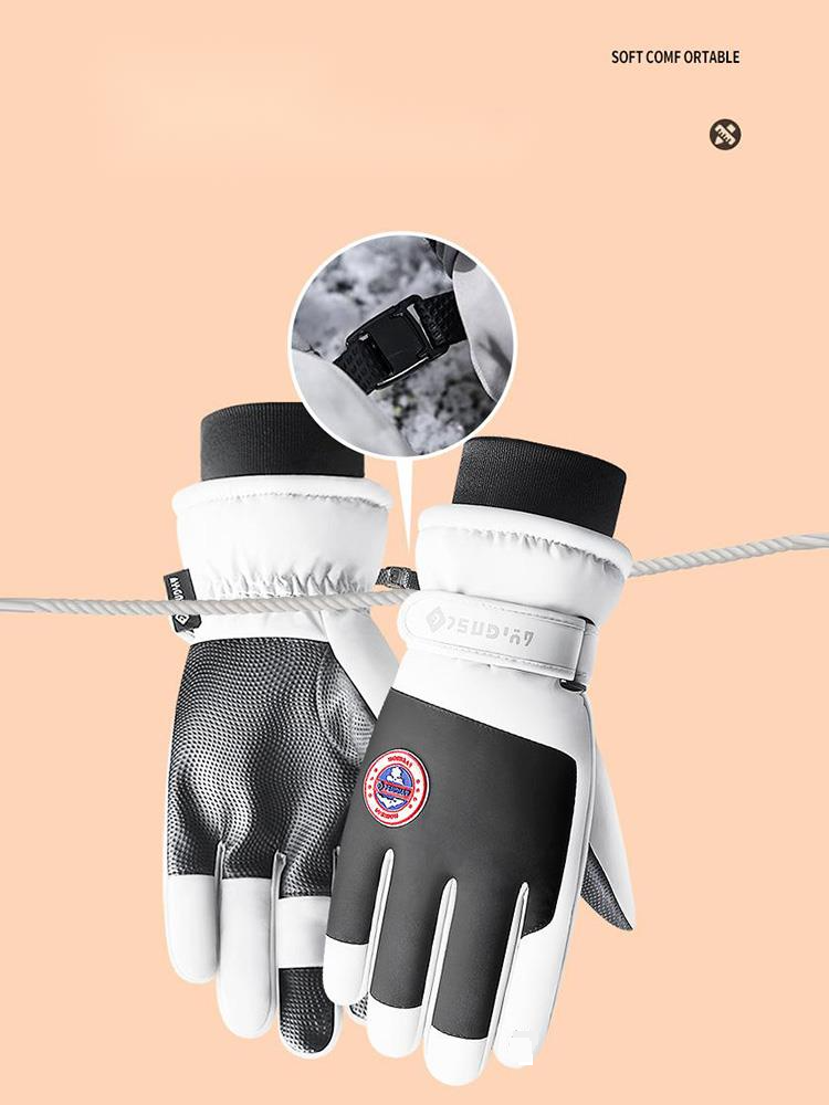 Winter skiing gloves, touch screen, motorcycle, plush insulation, thick riding, waterproof, windproof, cold resistant,_autovado.com