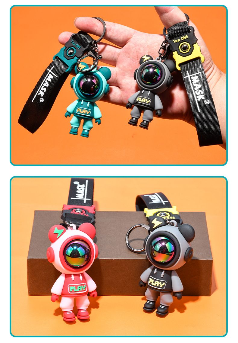 Fashionable Lightning Bear Keychain Key Accessories Metal Ring Keychain Student Stationery Bag Decoration Keychain_autovado.com