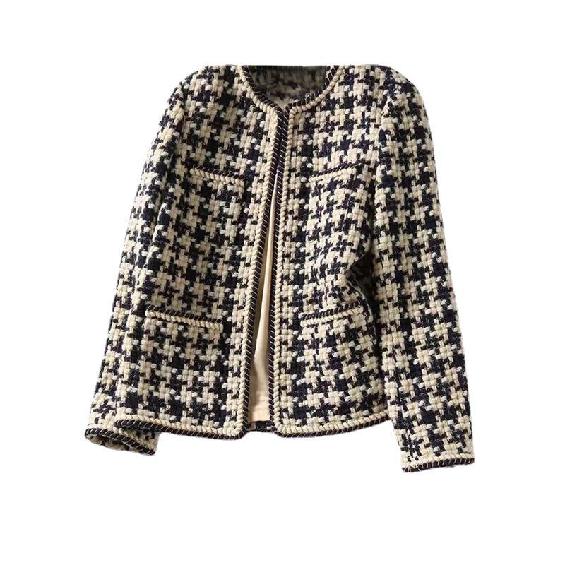 Women's Clothing Wool tweed jacket spring and autumn short style fashionable_autovado.com