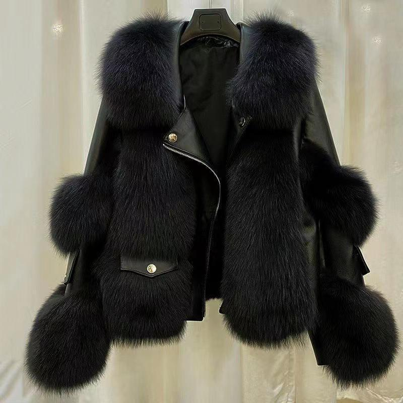 Women's Clothing Haining fur coat for women fine fox fur fur one-piece young lady style fur coat_autovado.com