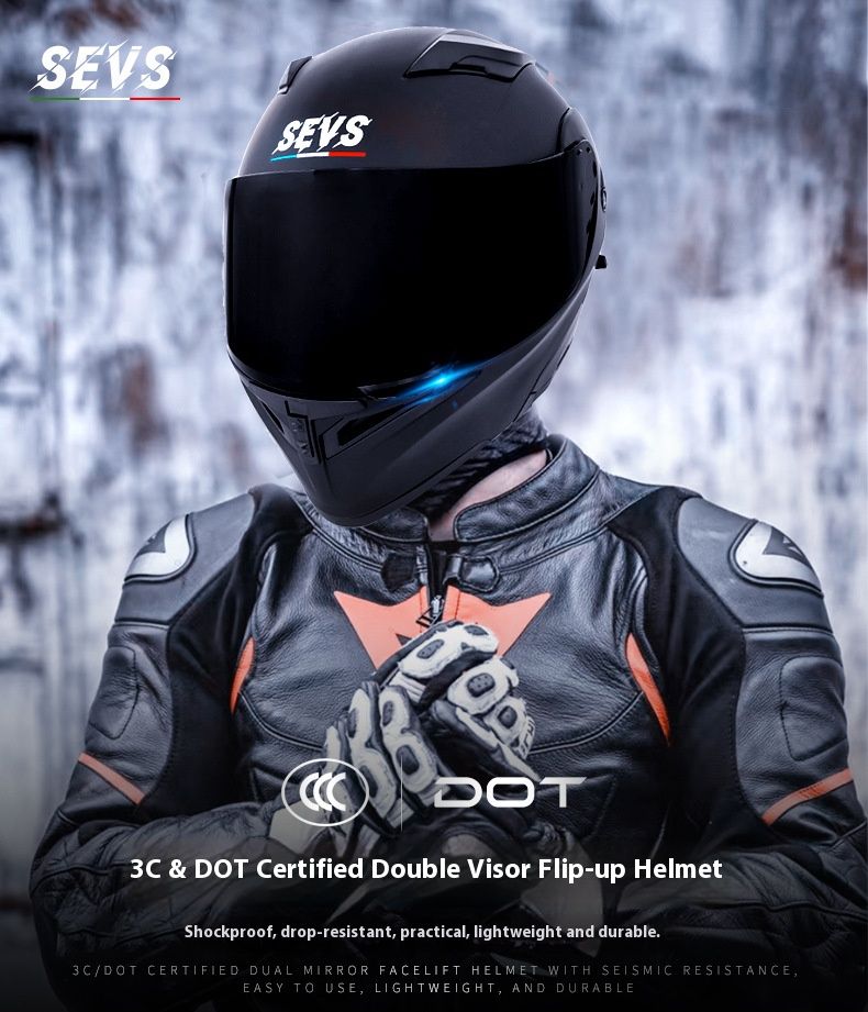 Modular Motorcycle Helmet – Flip-Up Full Face Helmet With Dual Visor & Bluetooth (Matte Black/Gloss White/Cement Grey, Multi-Size)_autovado.com