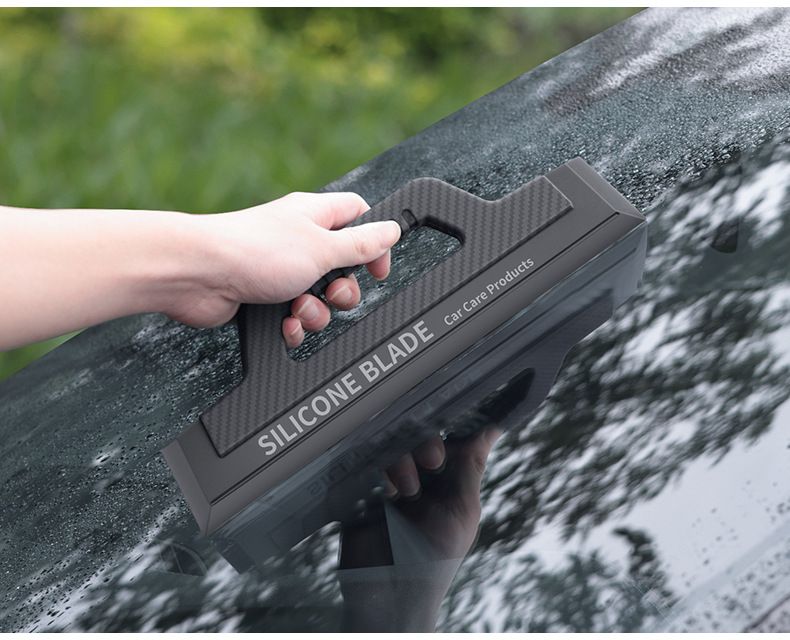 Wash Shop Water Scraping Special Carbon Fiber Pattern Silicone Wiper Film Tool Does Not Damage Car Paint_autovado.com