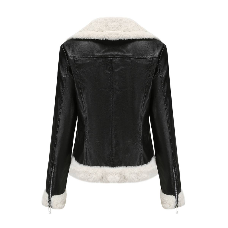 New Suede women's long-sleeved warm lapel jacket European and n commuter casual jacket_autovado.com