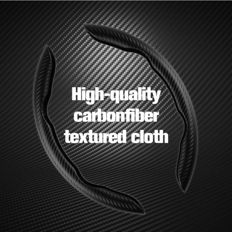 Power Assisted Buckle Ultra-thin Anti Slip Carbon Fiber Patterned Car Suede Steering Wheel Protective Universal Handle_autovado.com