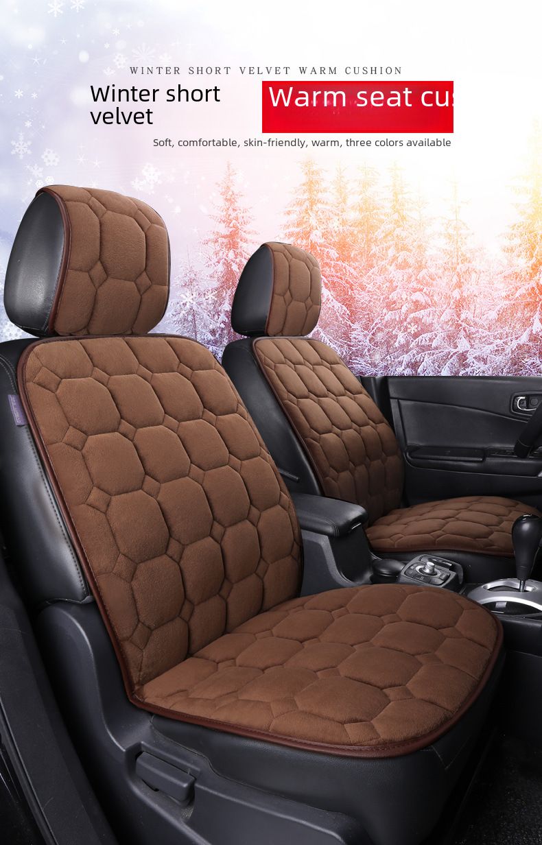 plush front single seat car seat cushion warm breathable bus car seat universal_autovado.com