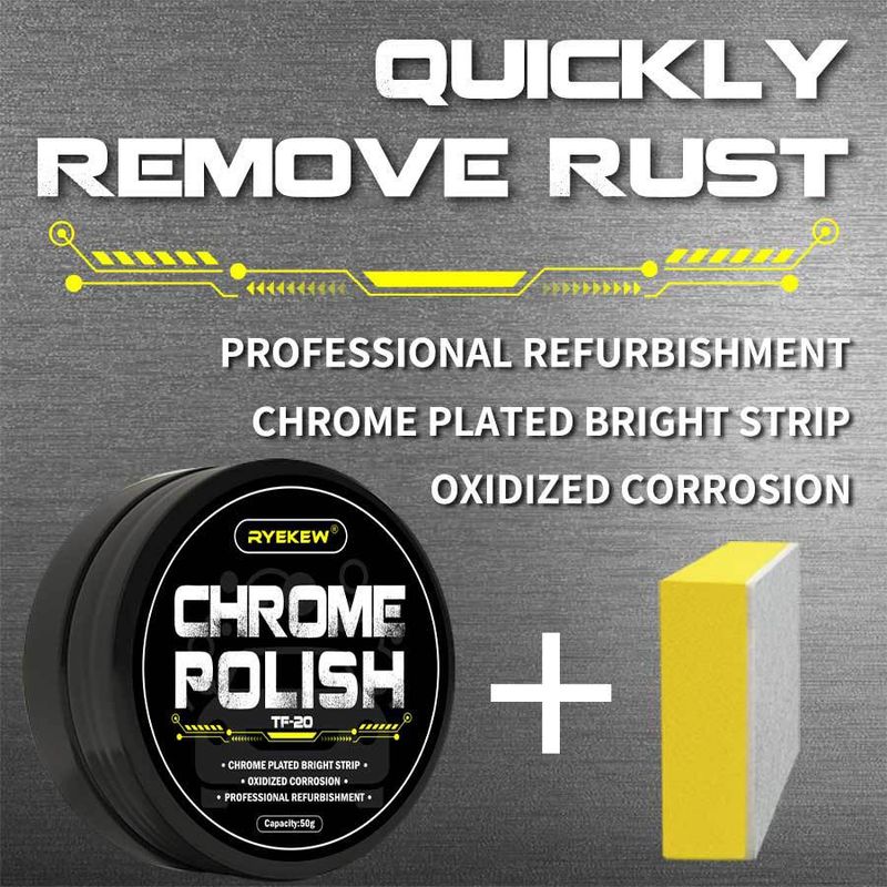 Ryekew Car Door And Window Metal Polishing Bright Strip Paste Chrome Parts Repair Refurbishment Agent_autovado.com