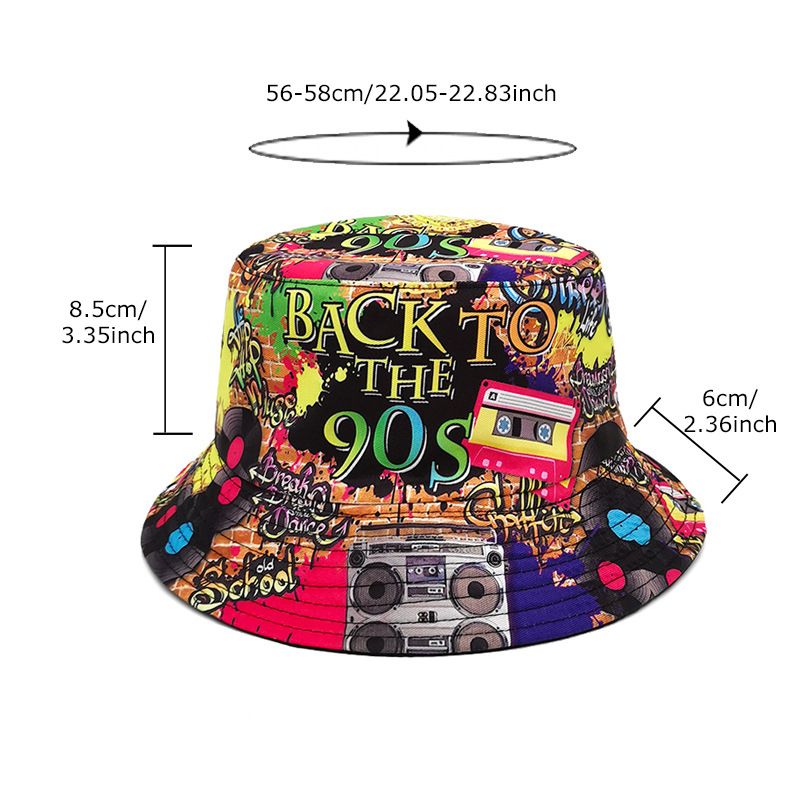 Hot Sale New Vintage Fisherman With Pattern Women Double face Spring Summer Outdoor Sun Protection Hat Men Adult Bucket Cap_autovado.com