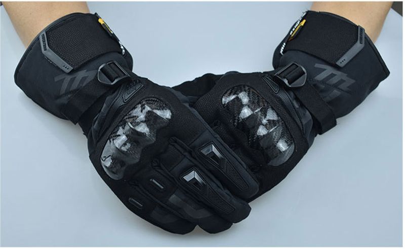 MADBIKE Winter Motorcycle Touchscreen Waterproof Drop-proof Warm Riding Off-road Thickened Long Carbon Fiber Gloves_autovado.com
