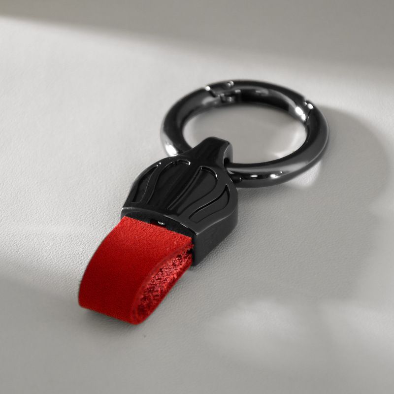 Crown Frosted Cowhide Car Keychain Light Luxury Men And Women Ring Keychain Laser Engraved Genuine Leather Pendant_autovado.com