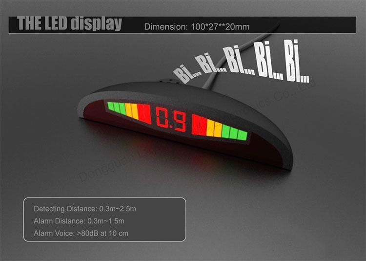 4-Sensor LED Crescent Parking Radar System With Voice Alerts - HD Display Reverse Parking Assistant For Cars/SUVs/Vans_autovado.com