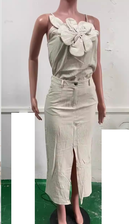 Holiday Daily Women's Streetwear Solid Color Linen Cotton Skirt Sets Skirt Sets_autovado.com
