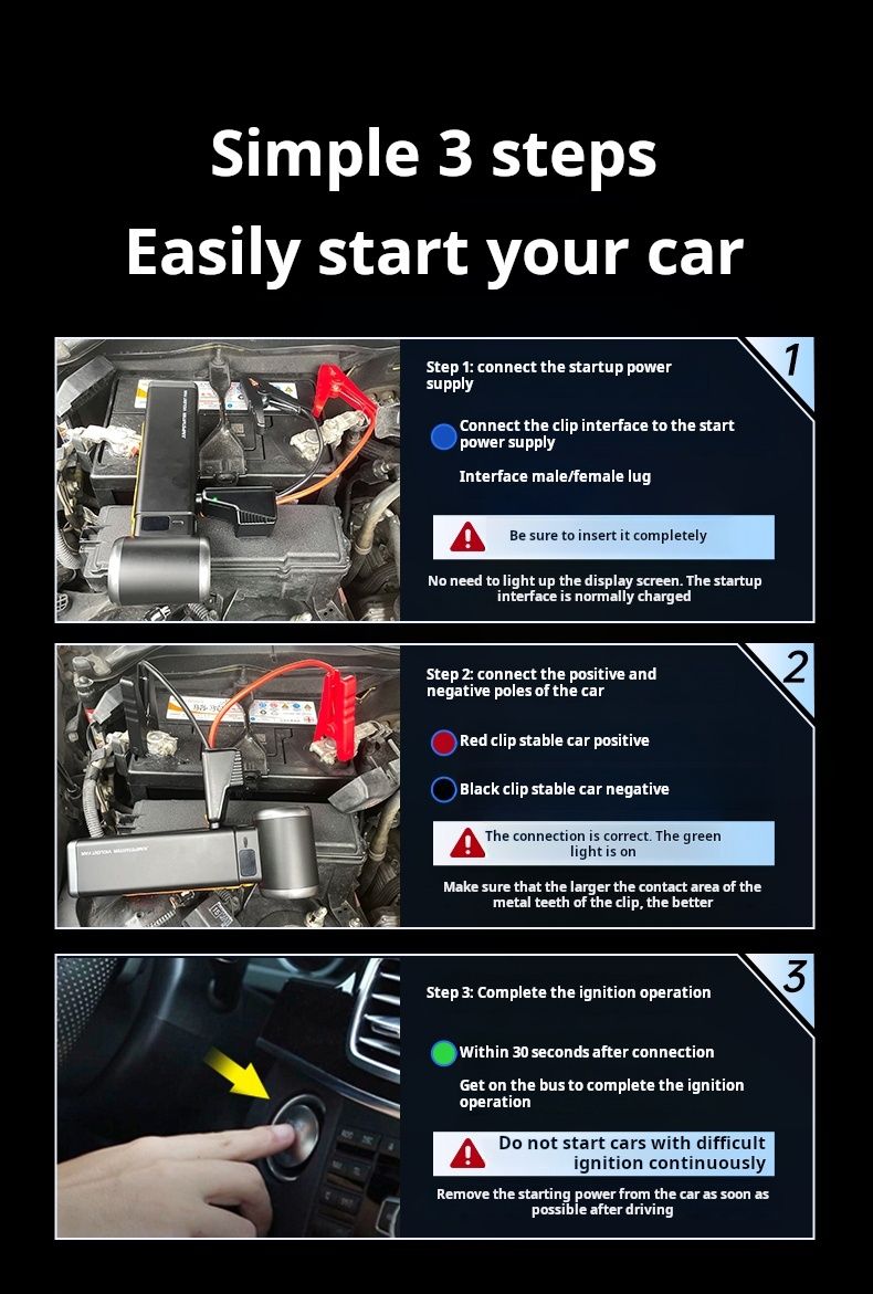 Newman/Newsmy Powerful Brushless Turbo Fan Car Multi-Function All-in-One Jump Starter Power Boost Tool_autovado.com