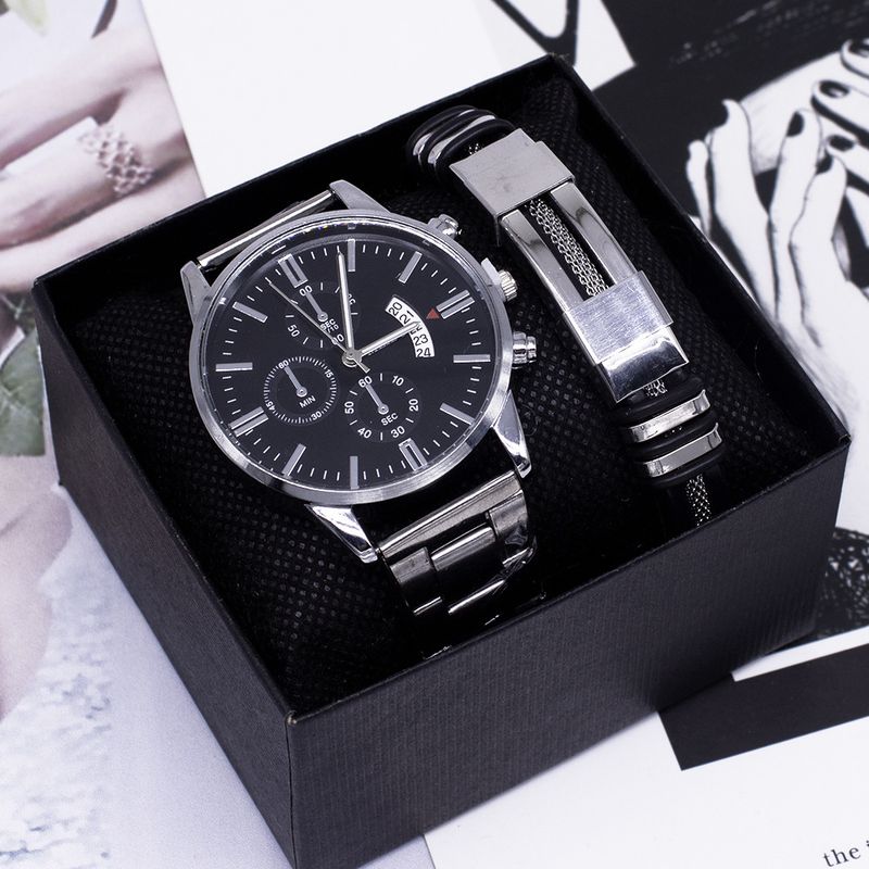 Men's Watch Two-Piece Bracelet Gift Box Business Calendar Non-Mechanical Quartz Watch men's watch_autovado.com