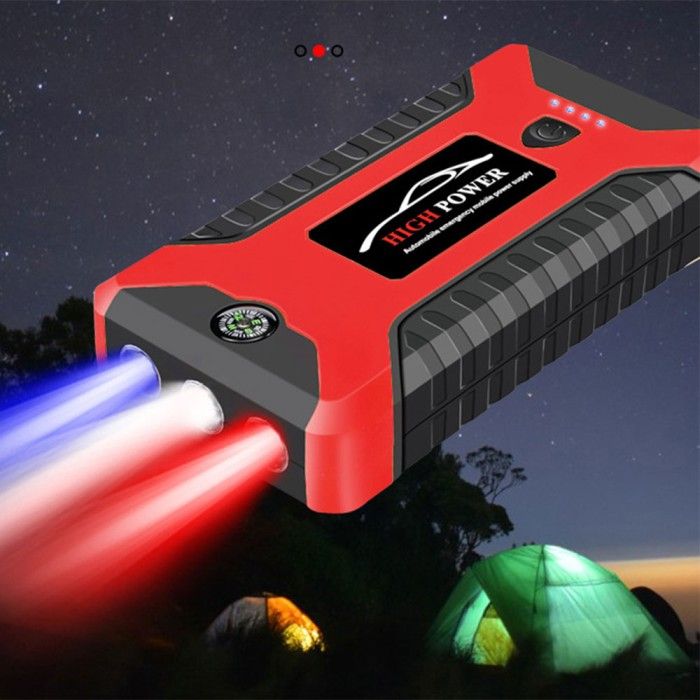 CAR JUMP STARTER 12V POWER BANK 10000MAH 4 USB JX27 - BLACK/RED_autovado.com