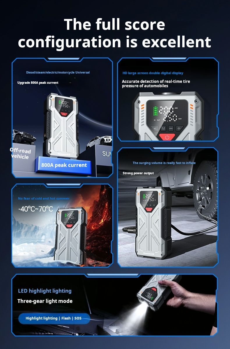 Newsmy/Newman H5 Emergency Start Power Inflator Pump Integrated 8000mAH_autovado.com