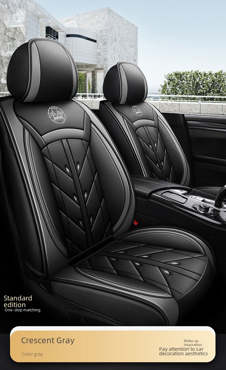 Winter Car Cushion Seat Cover Full Surrounding Four Seasons General New Leather Seat Cover Linen Leather Seat Cushion Seat Cover_autovado.com