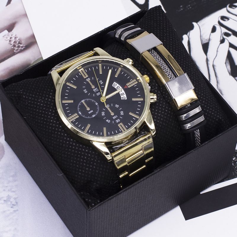 Men's Watch Two-Piece Bracelet Gift Box Business Calendar Non-Mechanical Quartz Watch men's watch_autovado.com