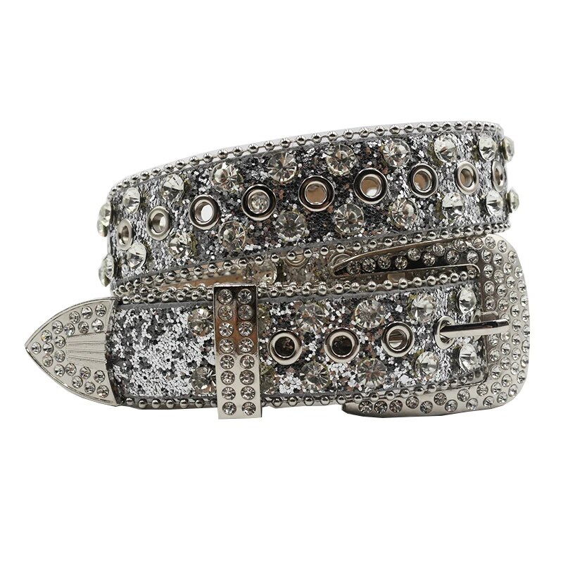 HOT New Western Diamond Studded Bling Rhinestone Belt Cowboy Cowgirl Cinto De Strass Skull For Women Men Fashion Ceinture_autovado.com