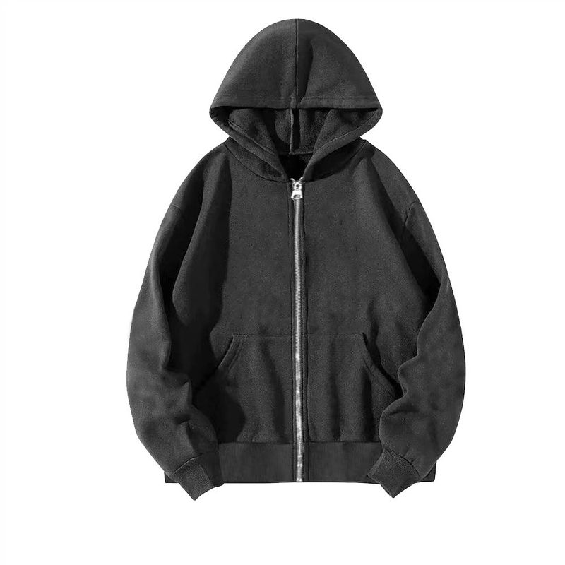 Men's Clothing Solid color sweatshirt zipper hoodie blank cardigan zipper hoodie sweatshirt spot_autovado.com