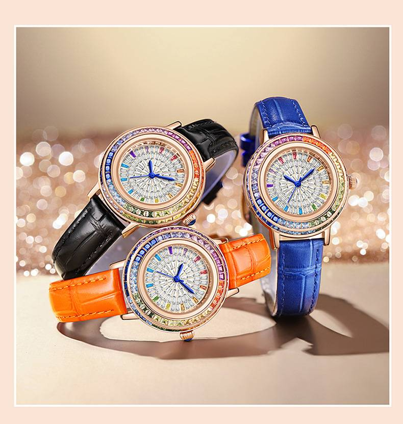Ladies high-end crystal jewelry with diamond inlaid quartz watch, light luxury dress jewelry watch_autovado.com