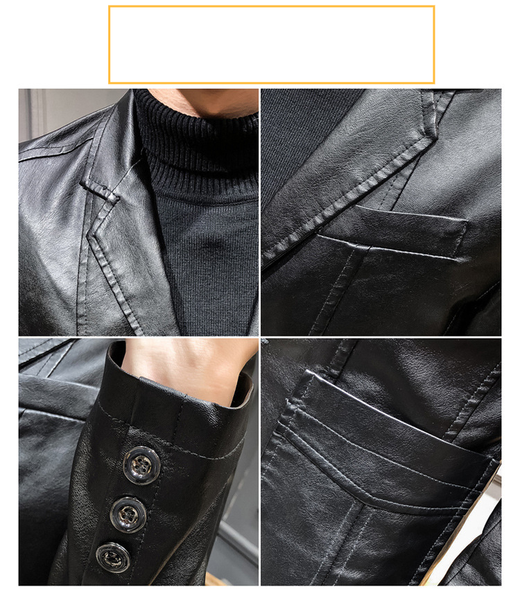 Men's Clothing Leather Suit Autumn New Casual Jacket Style Slim Lapel Leather Suit Leather Jacket Men's_autovado.com