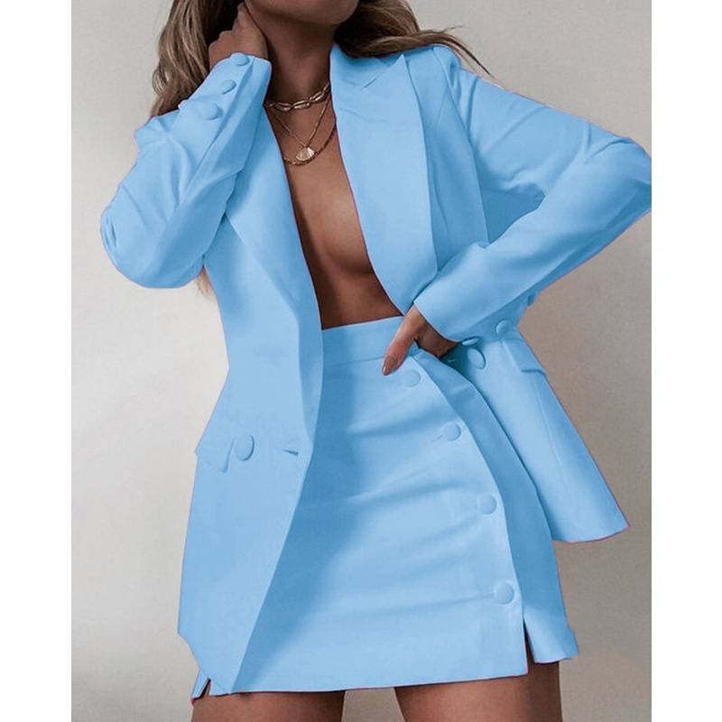 Women's Clothing fashion suit tops + short skirt two-piece suits _autovado.com