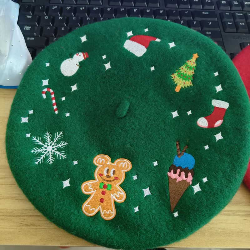 Hot Sale Christmas Beret Vintage Red Hat Female Winter butterfly beret Warm берет Student Cap Bud Painter Hats for Women gorros_autovado.com