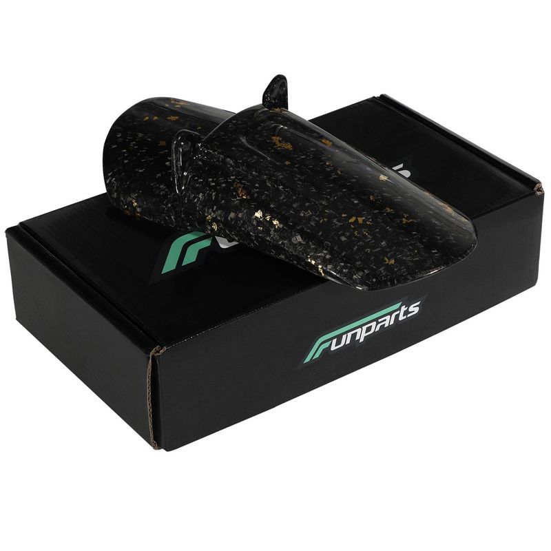 Carbon Fiber Rear Fender Mudguard For Electric Motorcycles - Lightweight & Durable Upgrade Accessory (24x15x7cm, Black Gold/Black Purple)_autovado.com