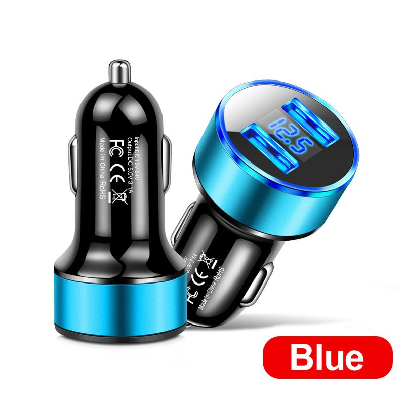 Cigarette Lighter 3.1A Digital Dual Port USB Charger, One To Two 2-port Car Electrical Appliance_autovado.com