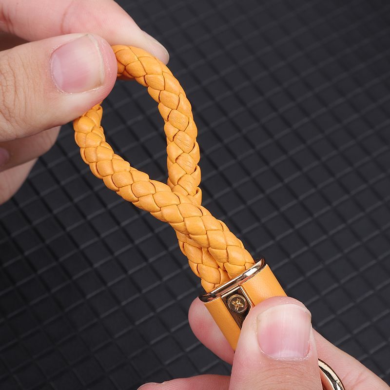 Car Key Chain Pendant Women's Men's High End Personality Creative Braided Leather Car Key Chain Cute Ins Internet Celebrity_autovado.com