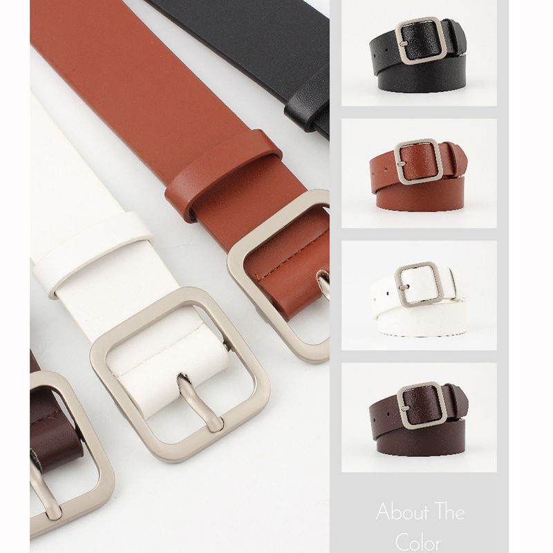 HOT PU Leather Belt Women Square Pin Buckle Black Belts for Jeans Pants Chic Brand Vintage Strap Female Waistband_autovado.com