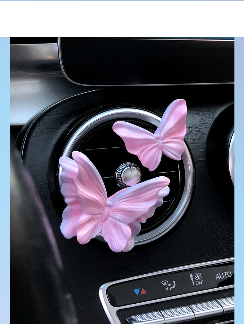 High grade butterfly air outlet decoration car aromatherapy car perfume fragrance flower diffuser stone car interior decoration_autovado.com