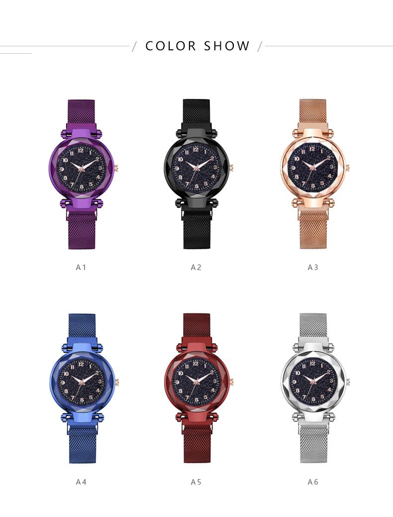 fashion magnet digital Starry Sky women's watch women's red lazy watch_autovado.com