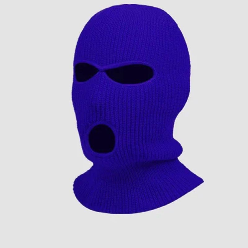 Autumn Winter Yuanbao Needle Three-Hole Knitted Candy Color Wool Hat Head Wrap Neck Warmer Outdoor Cycling Windproof_autovado.com