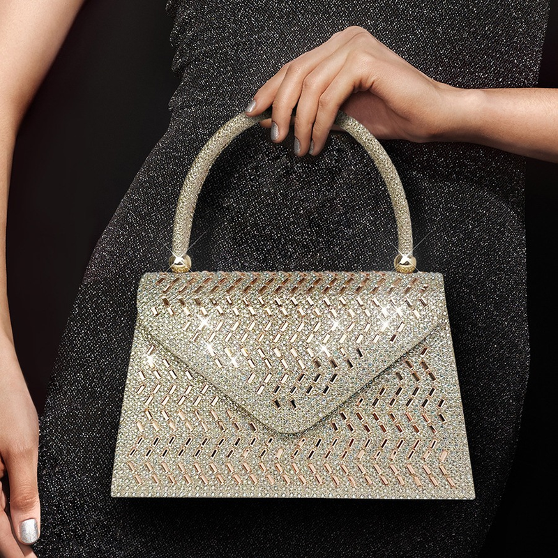 rhinestone new evening bag large capacity handbag women's wedding bridesmaid bag KTV princess dress bag_autovado.com
