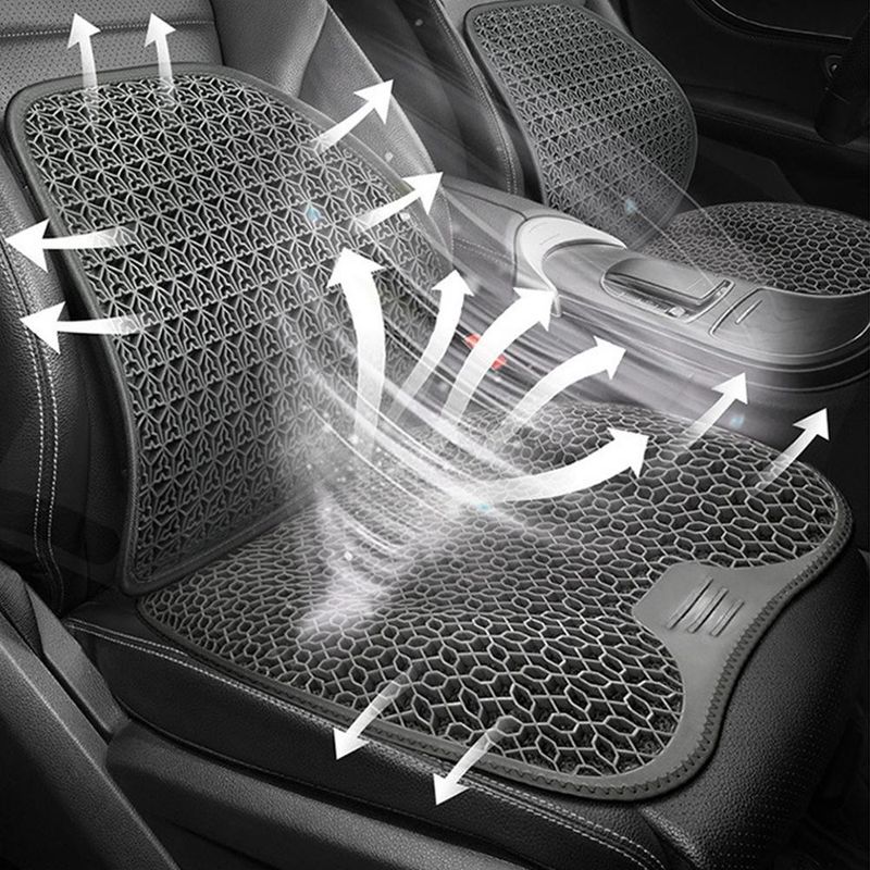 Summer Lumbar Support Honeycomb Gel Ice Thread Seat Backrest Ventilation Breathable Car Cushion Accessories_autovado.com