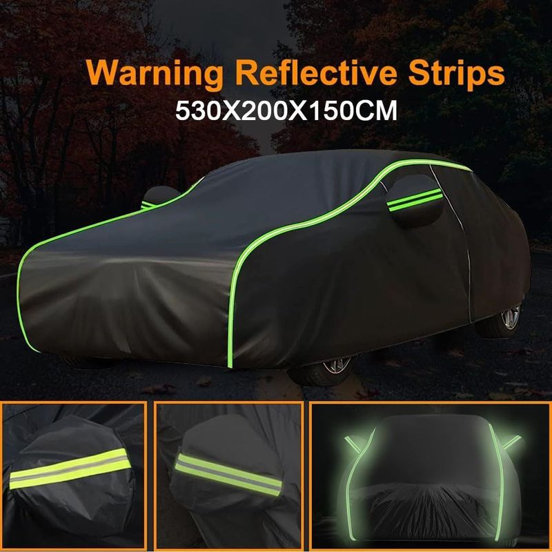 Cover Thickened Rainproof Sunproof Anti-Aging Car Clothing Four Seasons Snowproof Peva Black Silver Hot Selling Sedan_autovado.com