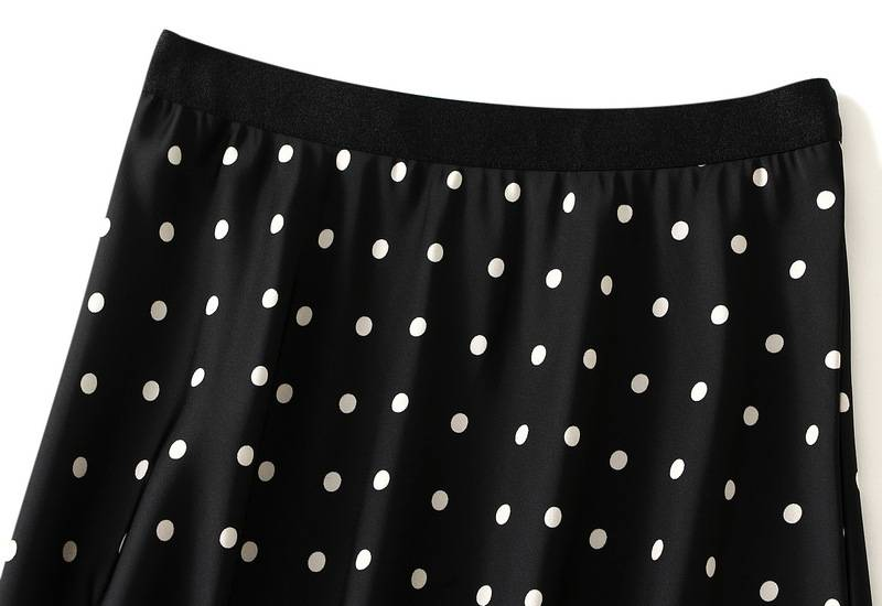 The new acetic acid wave point half skirt women's French retro satin A-line skirt fishtail skirt_autovado.com